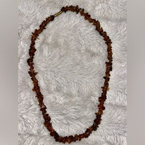 Vintage Amber Graduated Nugget Necklace